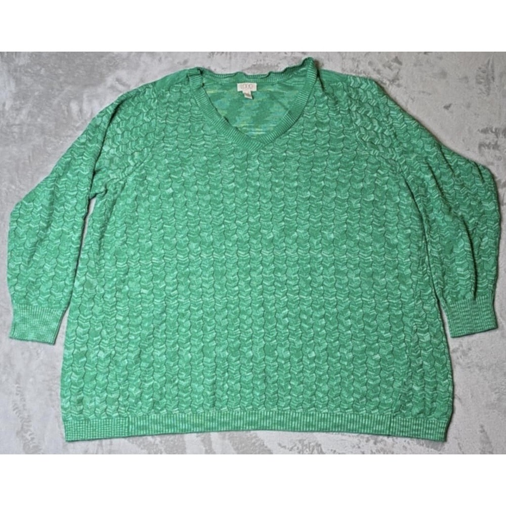 Logo Semi Sheer Sweater Womens St Paddys Day Cable Stitch Cottagecore Pastel 3XL